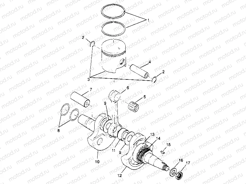 CRANKSHAFT and PISTON Trail Blazer W947221 (4926832683C006) | CRANKSHAFT and PISTON Trail Blazer W947221 (4926832683C006)