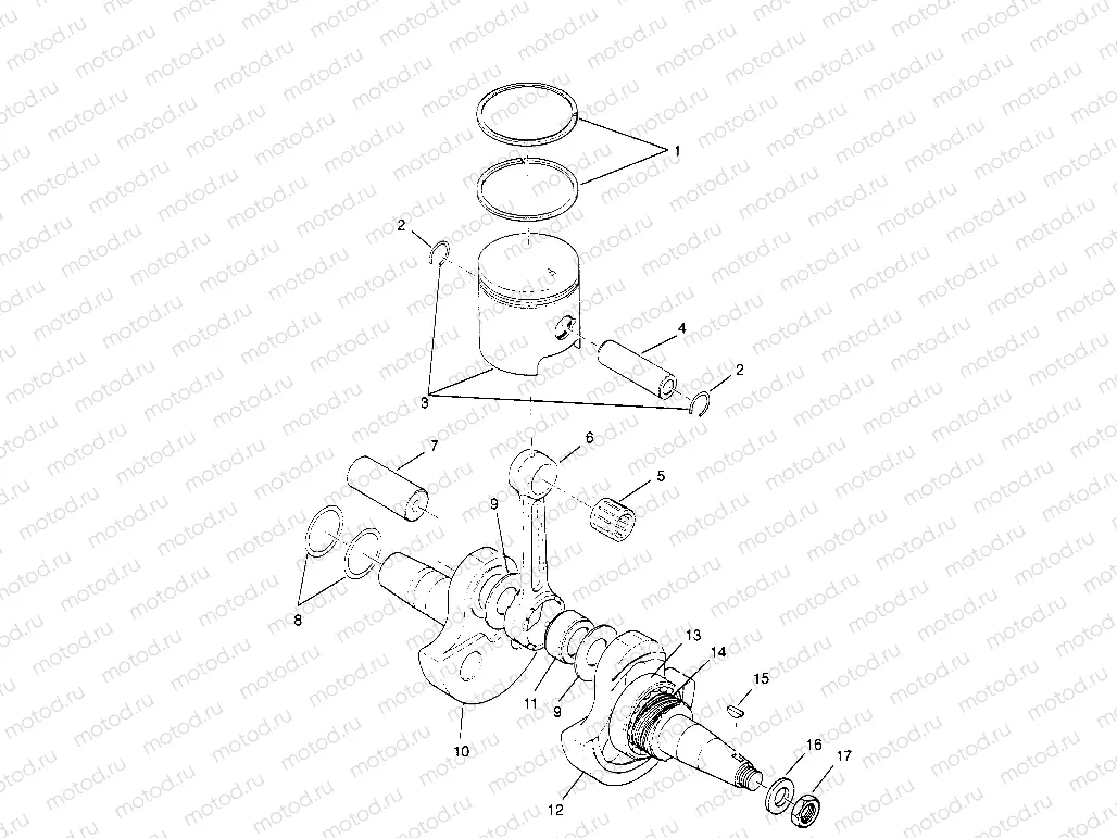 CRANKSHAFT and PISTON Trail Blazer W957221 (4930363036C008) | CRANKSHAFT and PISTON Trail Blazer W957221 (4930363036C008)