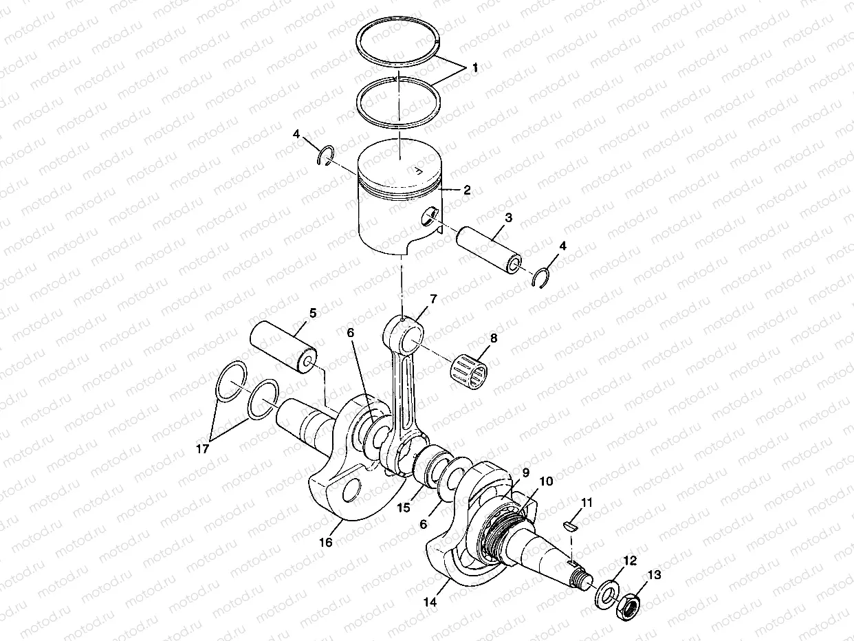 CRANKSHAFT and PISTON Trail Blazer W98BA25C (4945464546C008) | CRANKSHAFT and PISTON Trail Blazer W98BA25C (4945464546C008)
