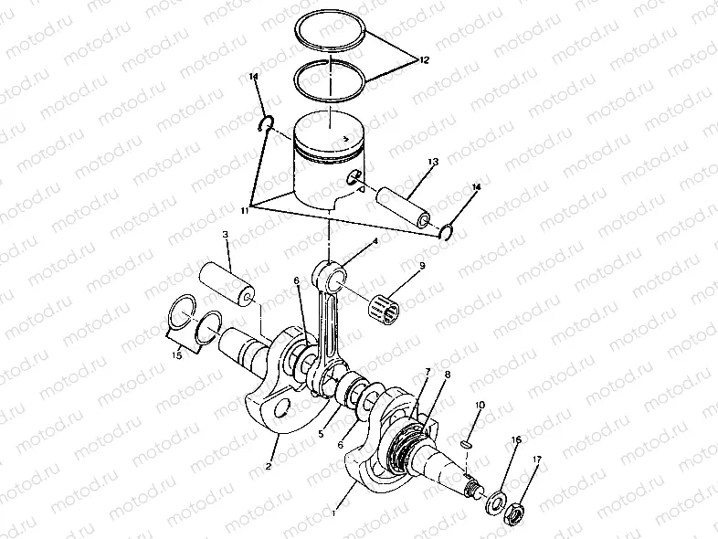 CRANKSHAFT and PISTON Trail Boss - Update (4919771977034A) | CRANKSHAFT and PISTON Trail Boss - Update (4919771977034A)