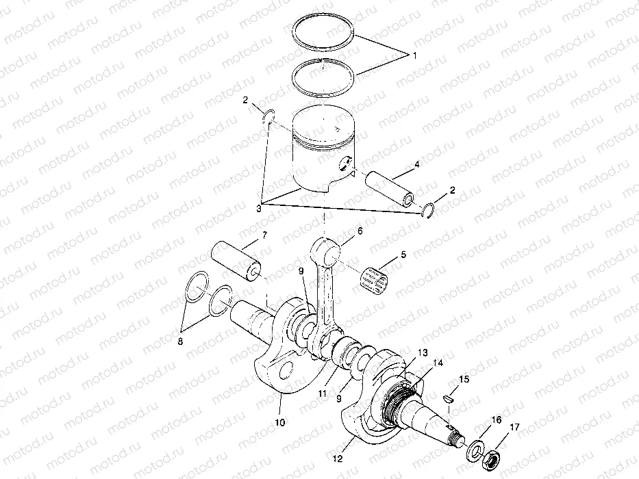 CRANKSHAFT and PISTON  Trail Boss W958527 (4930323032C009) | CRANKSHAFT and PISTON  Trail Boss W958527 (4930323032C009)