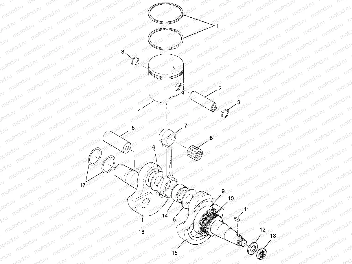 CRANKSHAFT and PISTON Trail Boss W97AA25C (4940574057C008) | CRANKSHAFT and PISTON Trail Boss W97AA25C (4940574057C008)