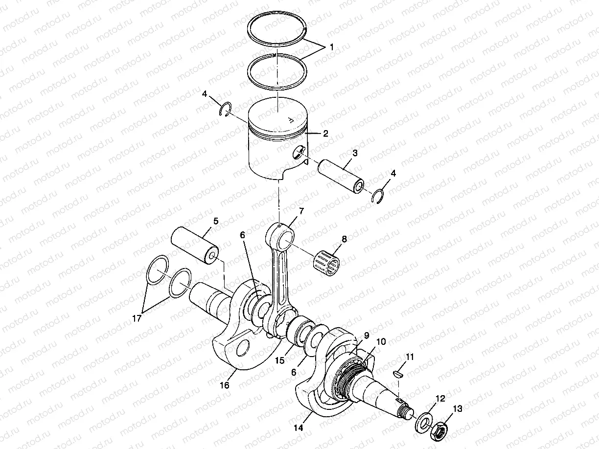 CRANKSHAFT and PISTON Trail Boss W98AA25C (4945314531C008) | CRANKSHAFT and PISTON Trail Boss W98AA25C (4945314531C008)