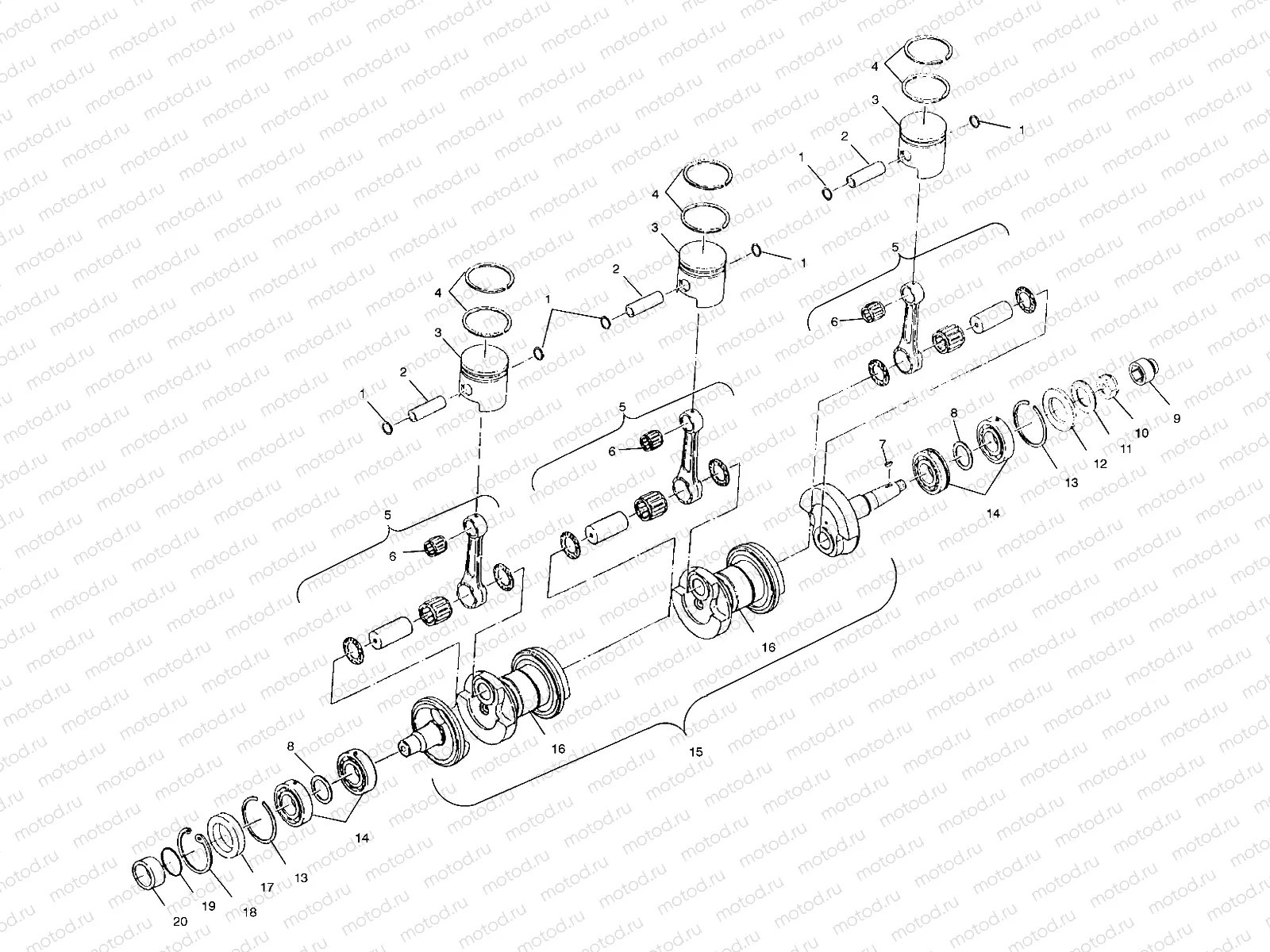 CRANKSHAFT and PISTON - W005099I (4955775577C005) | CRANKSHAFT and PISTON - W005099I (4955775577C005)
