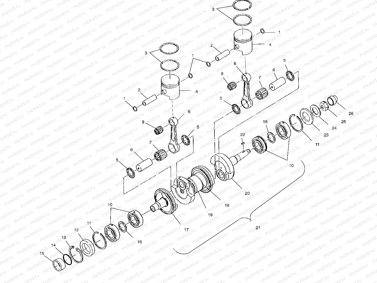CRANKSHAFT and PISTON - W005197I (4955815581C005) | CRANKSHAFT and PISTON - W005197I (4955815581C005)