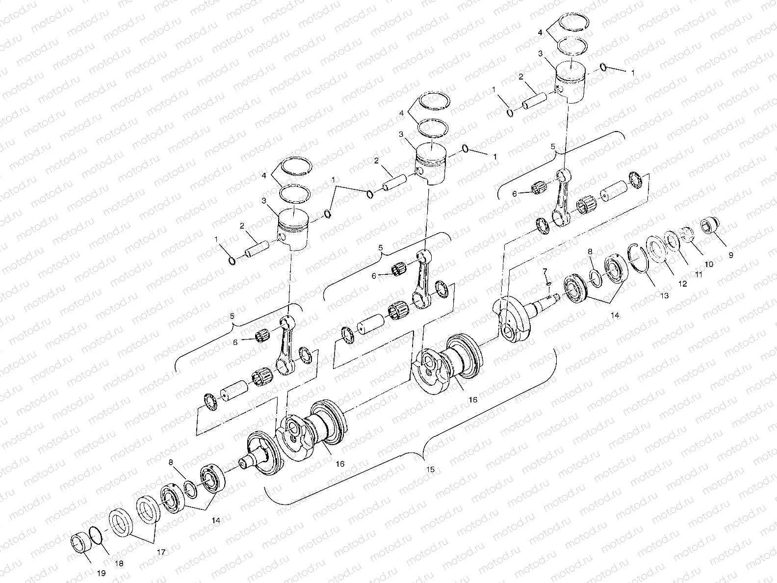 CRANKSHAFT and PISTON - W025098D/W025098C/W025098I (4971447144C03) | CRANKSHAFT and PISTON - W025098D/W025098C/W025098I (4971447144C03)