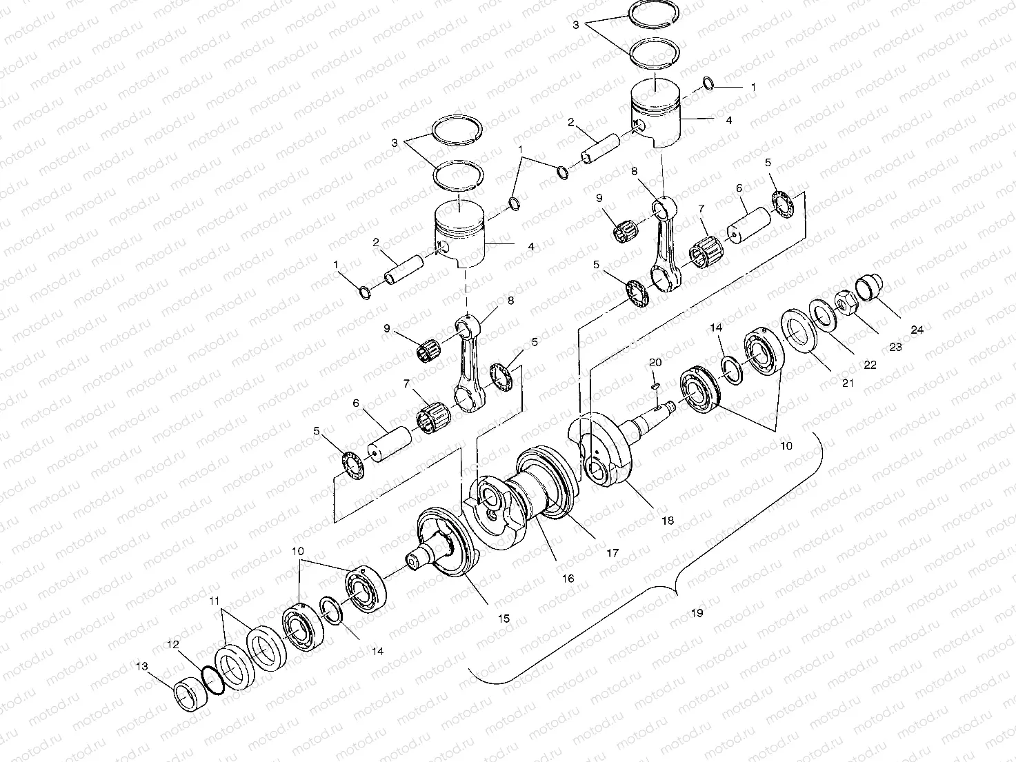 CRANKSHAFT and PISTON - W025197D/W025197I (4971297129C05) | CRANKSHAFT and PISTON - W025197D/W025197I (4971297129C05)