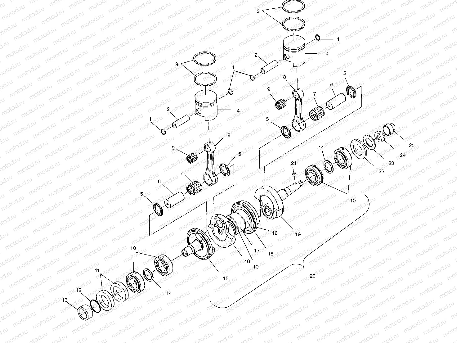 CRANKSHAFT and PISTON - W025402D (4980948094B10) | CRANKSHAFT and PISTON - W025402D (4980948094B10)