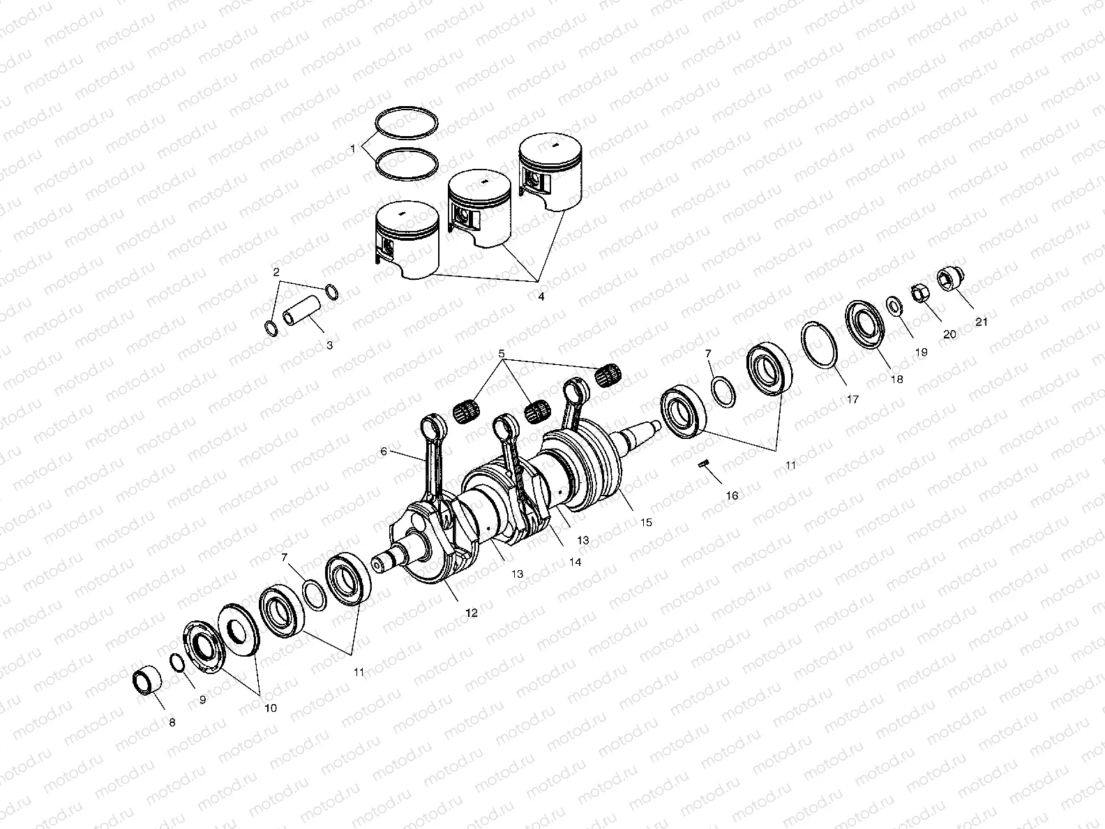 CRANKSHAFT and PISTON - W035098CA/W035098IA (4981028102C04) | CRANKSHAFT and PISTON - W035098CA/W035098IA (4981028102C04)