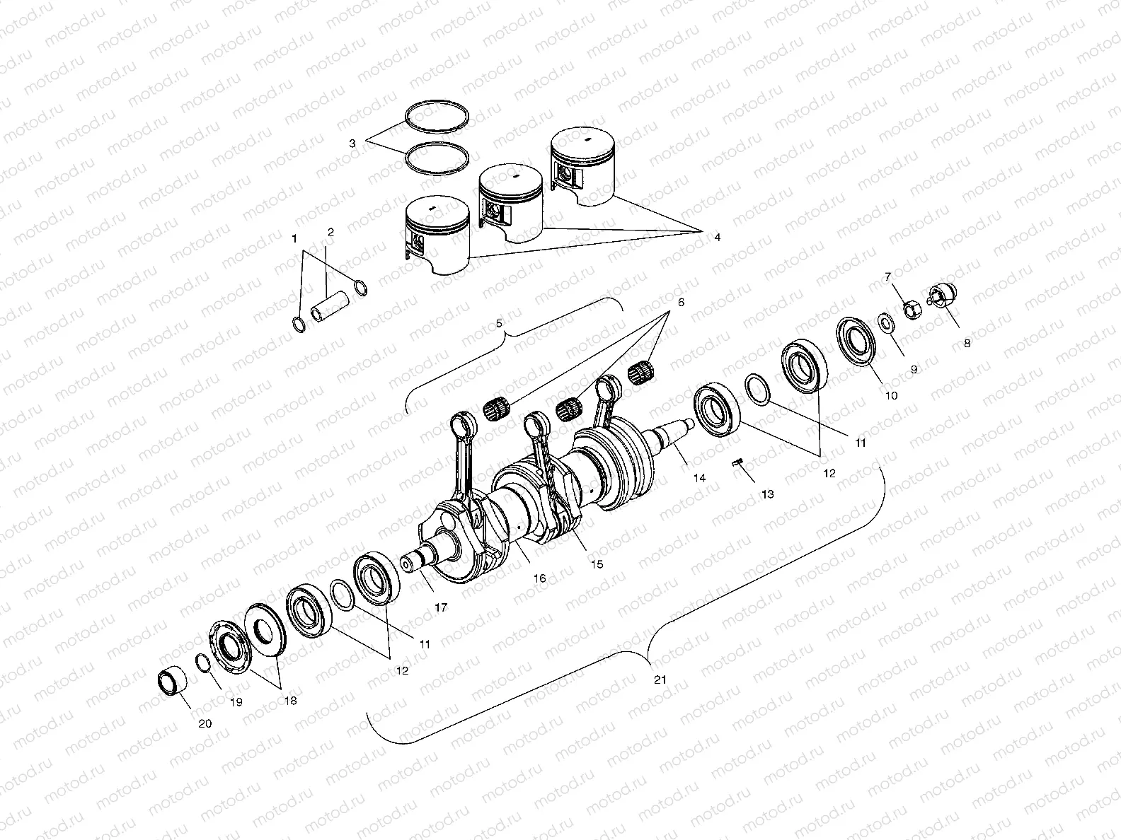 CRANKSHAFT and PISTON - W035303CA/CB/IA/IB (4981068106C01) | CRANKSHAFT and PISTON - W035303CA/CB/IA/IB (4981068106C01)