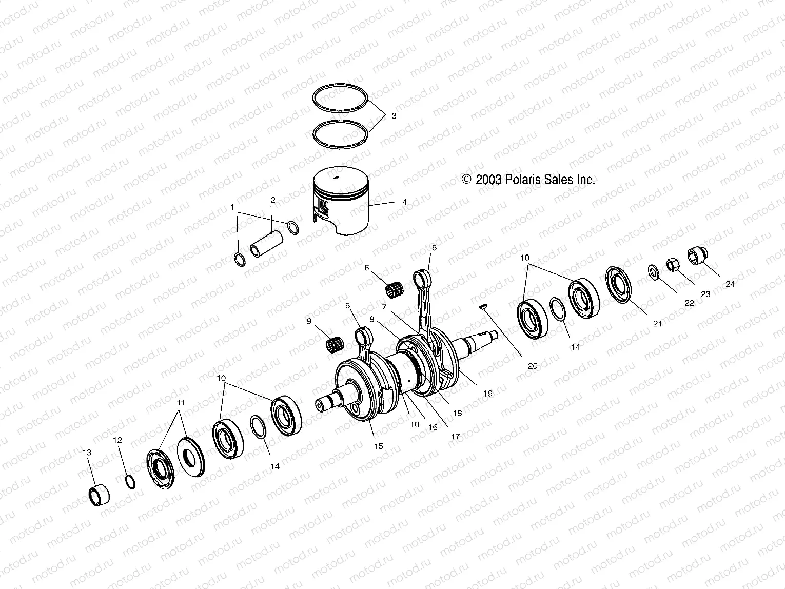 CRANKSHAFT and PISTON - W045101CA/W045101IA (4990479047C04) | CRANKSHAFT and PISTON - W045101CA/W045101IA (4990479047C04)