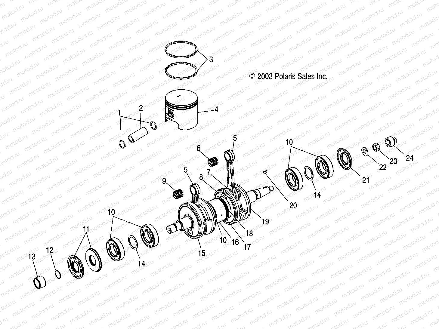 CRANKSHAFT and PISTON - W045297DA/IA/IB (4990519051C03) | CRANKSHAFT and PISTON - W045297DA/IA/IB (4990519051C03)