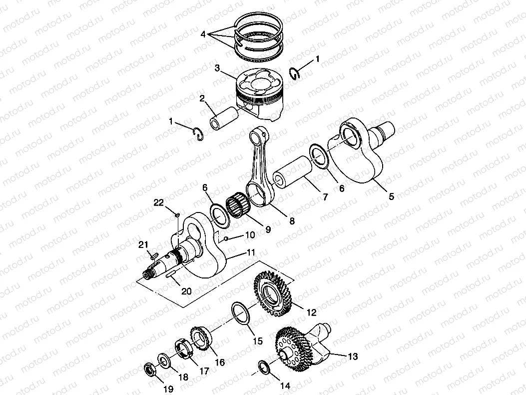 CRANKSHAFT and PISTON - W98AA42A (4945524552C010) | CRANKSHAFT and PISTON - W98AA42A (4945524552C010)