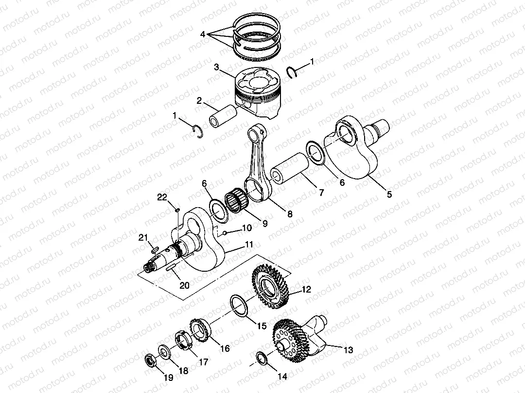 CRANKSHAFT and PISTON - W98AC42A (4945214521D005) | CRANKSHAFT and PISTON - W98AC42A (4945214521D005)