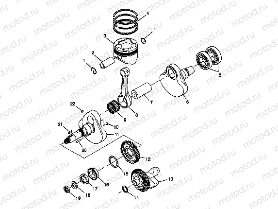 CRANKSHAFT and PISTON - W98BC50A (4944994499d004) | CRANKSHAFT and PISTON - W98BC50A (4944994499d004)