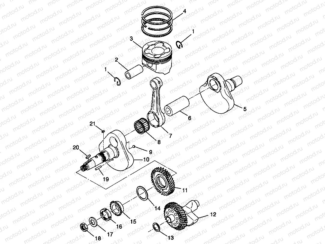 CRANKSHAFT and PISTON - W98CH50A (4945714571d007) | CRANKSHAFT and PISTON - W98CH50A (4945714571d007)