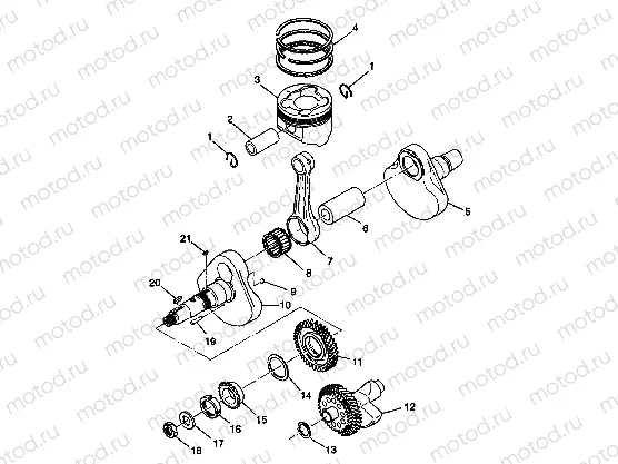 CRANKSHAFT and PISTON - W98CH50A(C)(D)(E)(F) (4950135013d010) | CRANKSHAFT and PISTON - W98CH50A(C)(D)(E)(F) (4950135013d010)