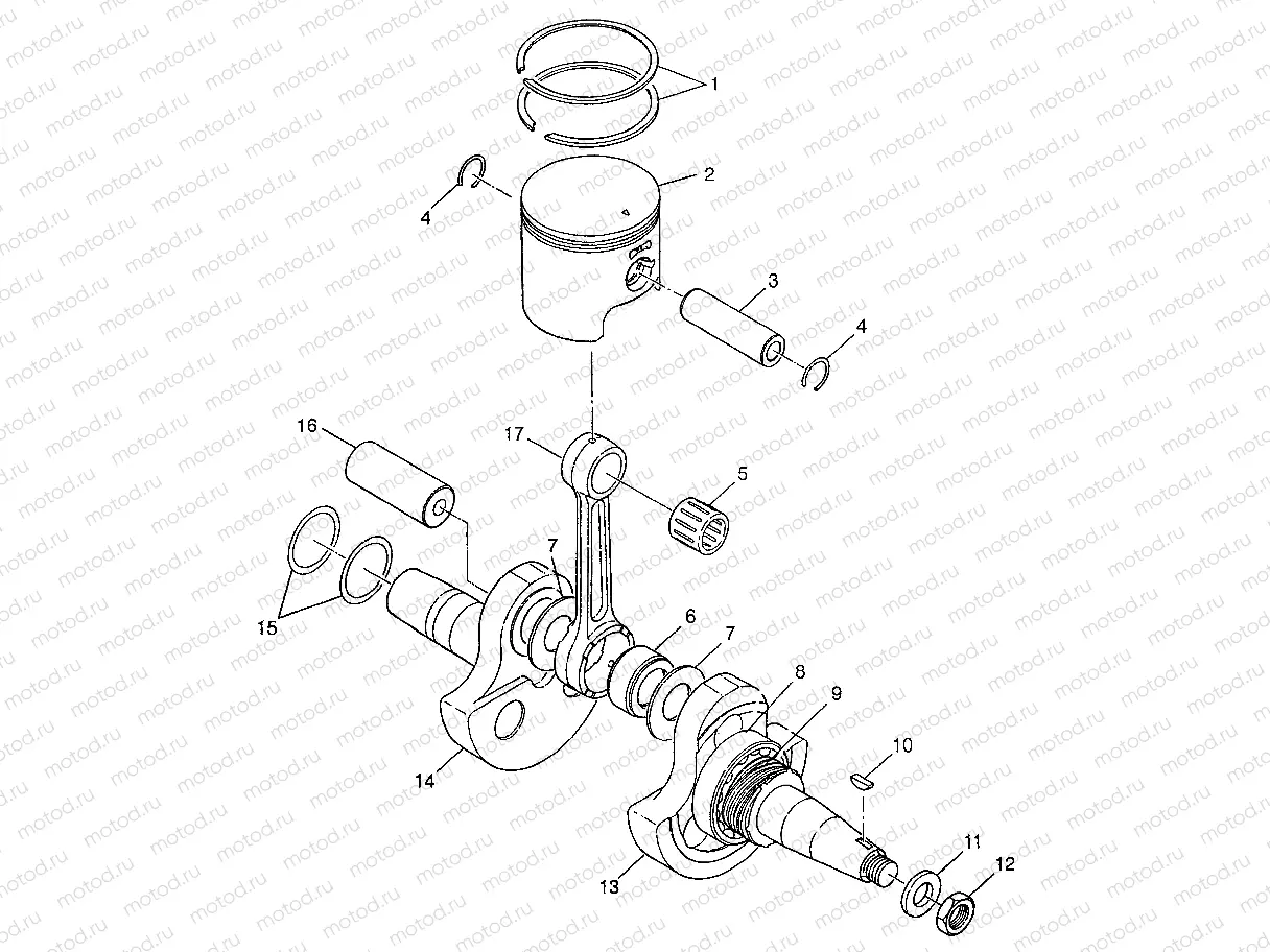 CRANKSHAFT and PISTON XPLORER 300 W97CC28C (4939813981C012) | CRANKSHAFT and PISTON XPLORER 300 W97CC28C (4939813981C012)
