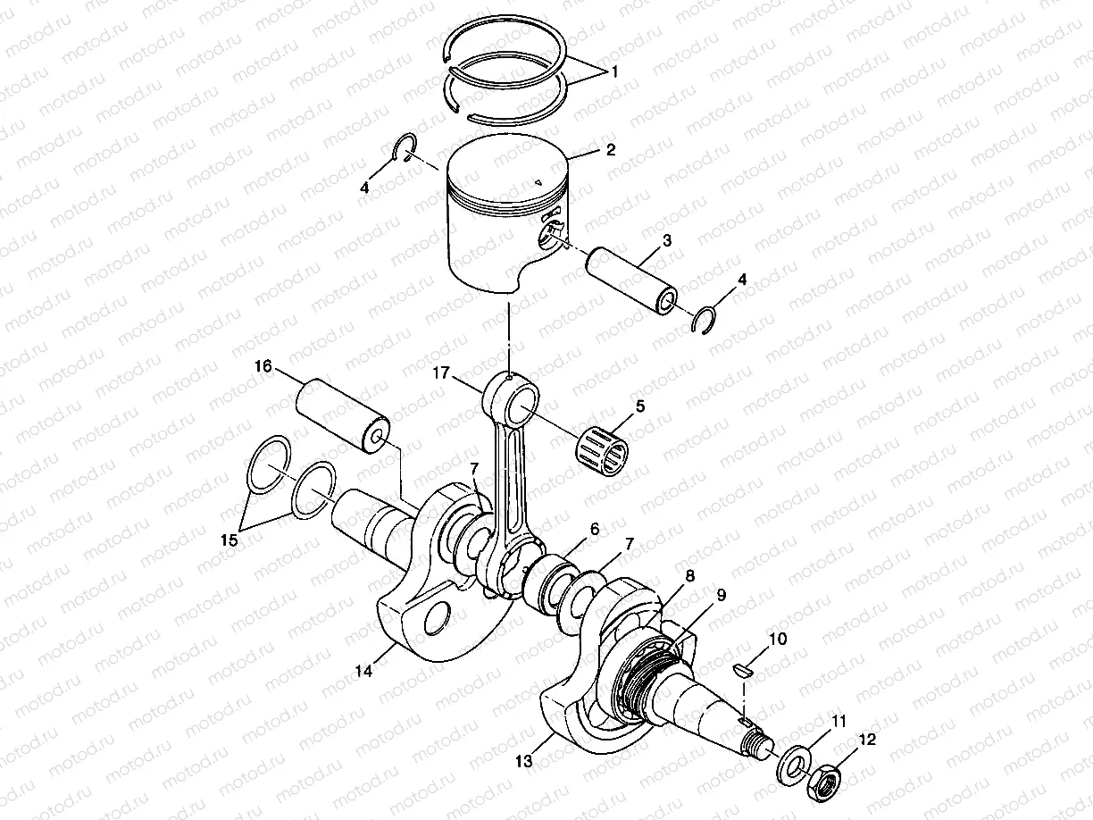 CRANKSHAFT and PISTON XPLORER 300 W98CC28C (4945264526D001) | CRANKSHAFT and PISTON XPLORER 300 W98CC28C (4945264526D001)