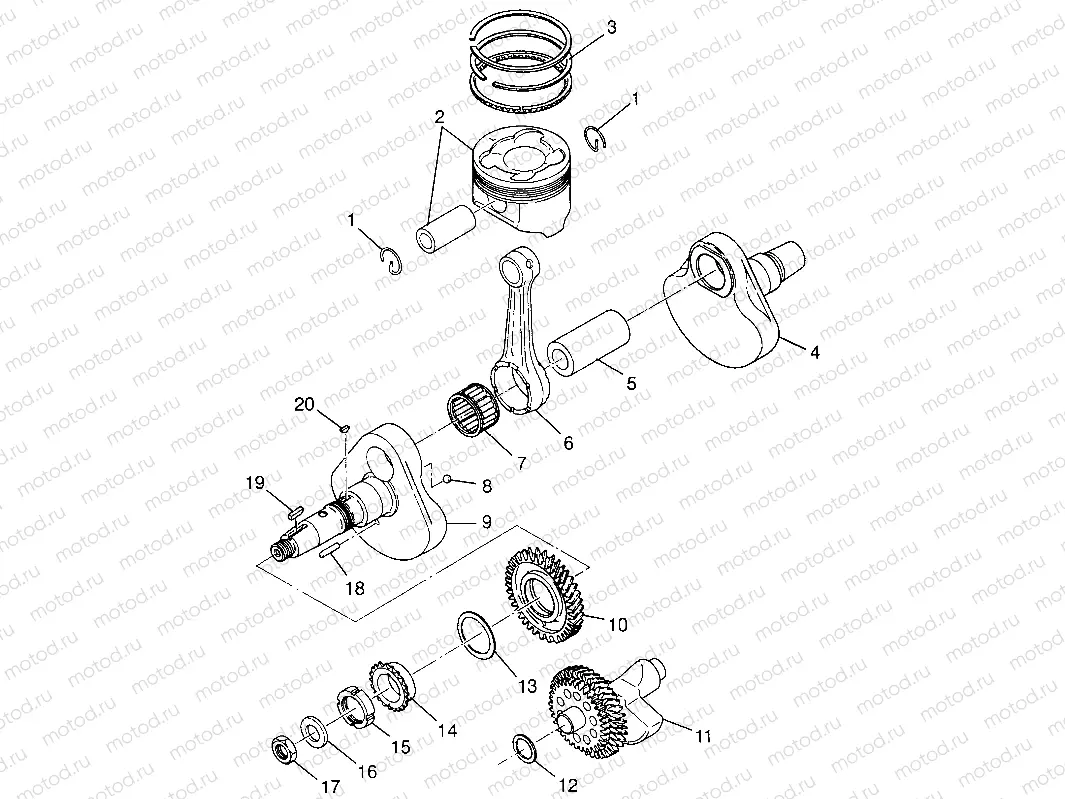 CRANKSHAFT and PISTON  XPLORER 500 W97CD50A (4941354135D005) | CRANKSHAFT and PISTON  XPLORER 500 W97CD50A (4941354135D005)