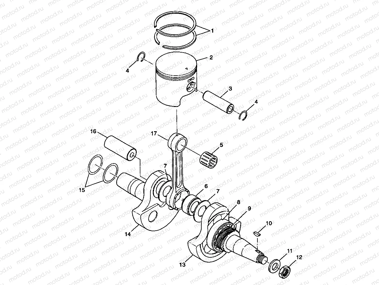 CRANKSHAFT and PISTON XPRESS 300 W98CA28C (4945364536C011) | CRANKSHAFT and PISTON XPRESS 300 W98CA28C (4945364536C011)