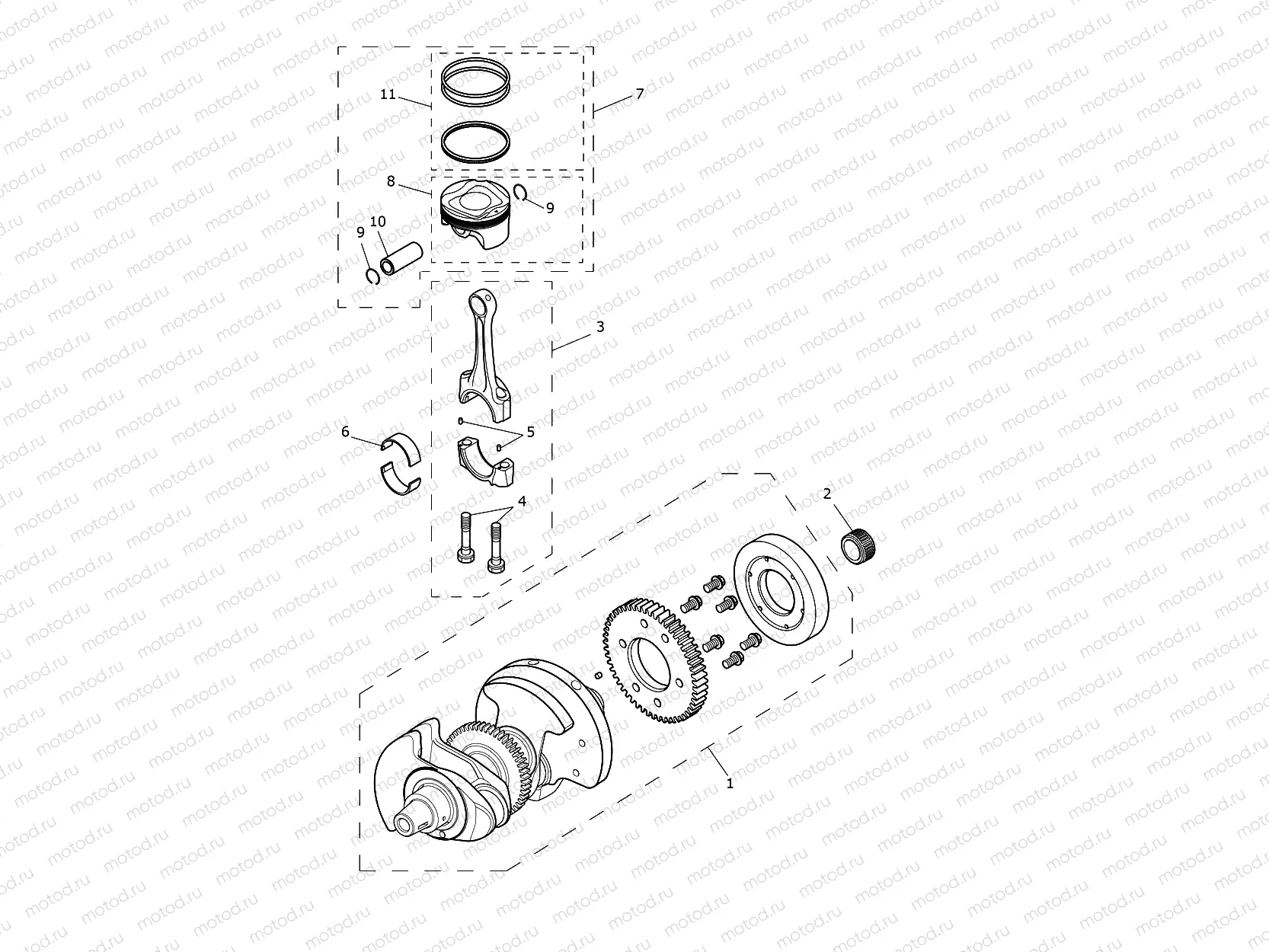 Crankshaft, Con Rods 914973