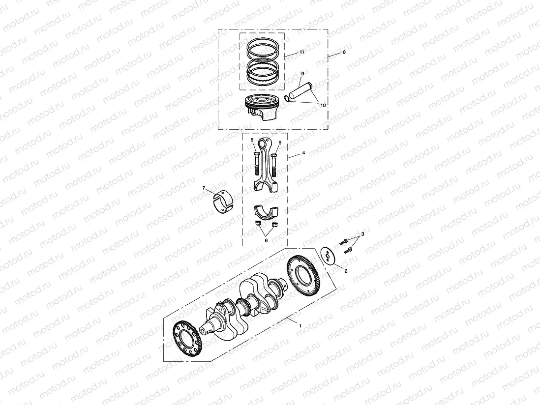 Crankshaft, Con Rods, Pistons
