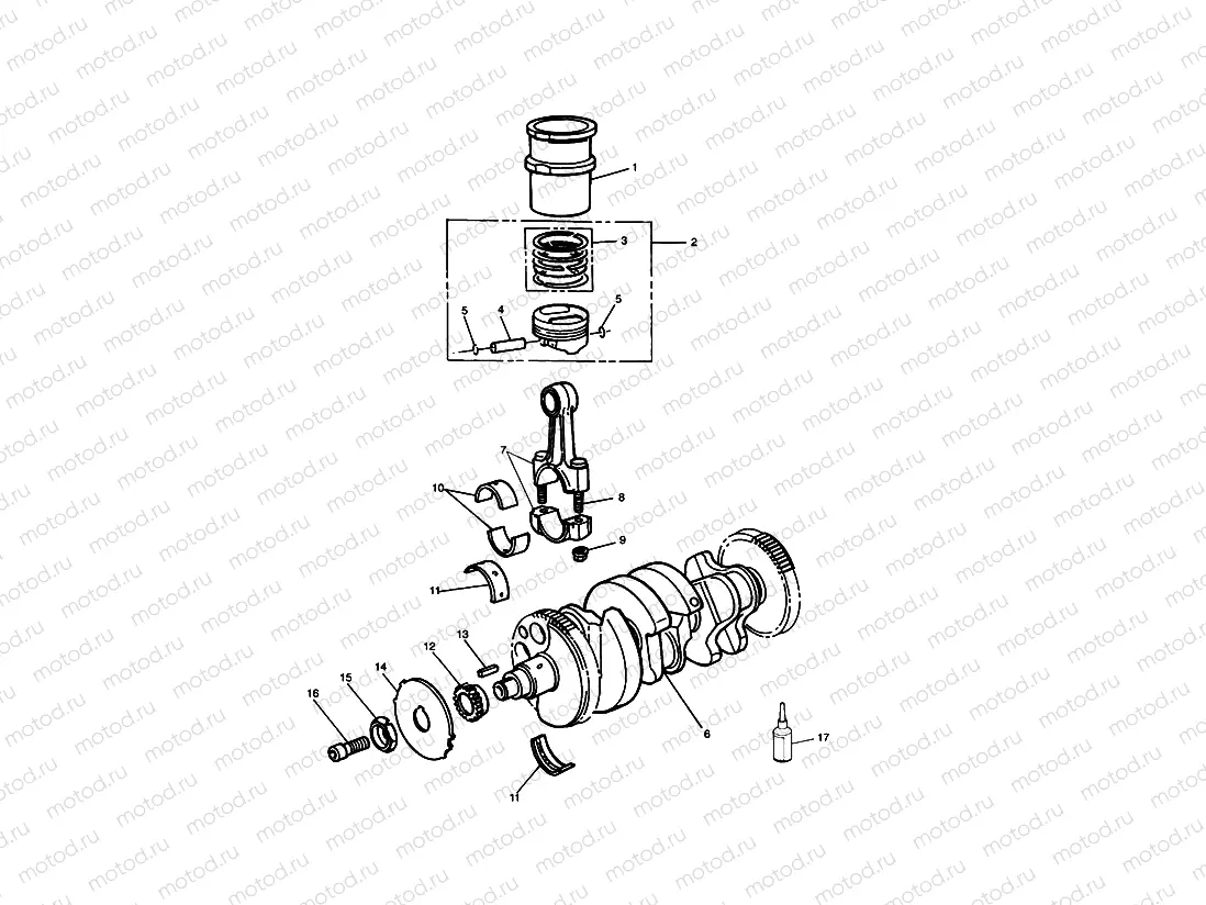 Crankshaft, Conn Rod & Pistons and Liners