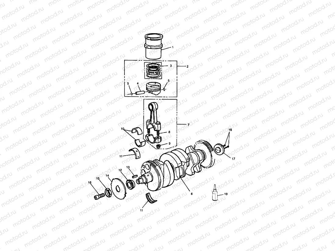 Crankshaft, Conn Rod, Pistons and Liners