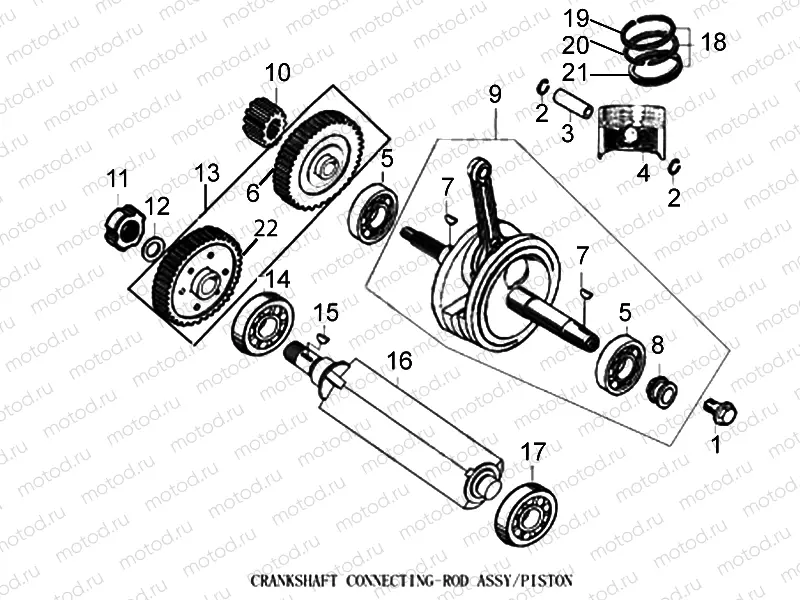 CRANKSHAFT CONNECTING-ROD ASSY/PISTON