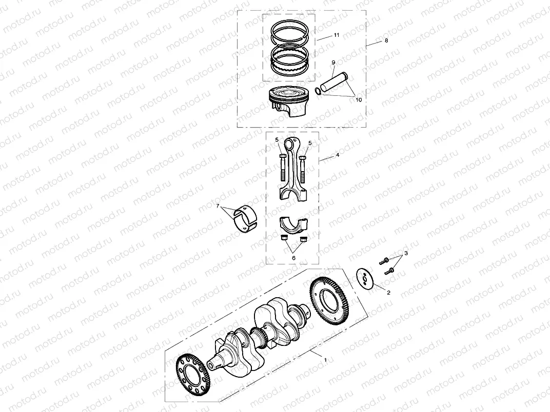 Crankshaft, Connecting Rods & Pistons