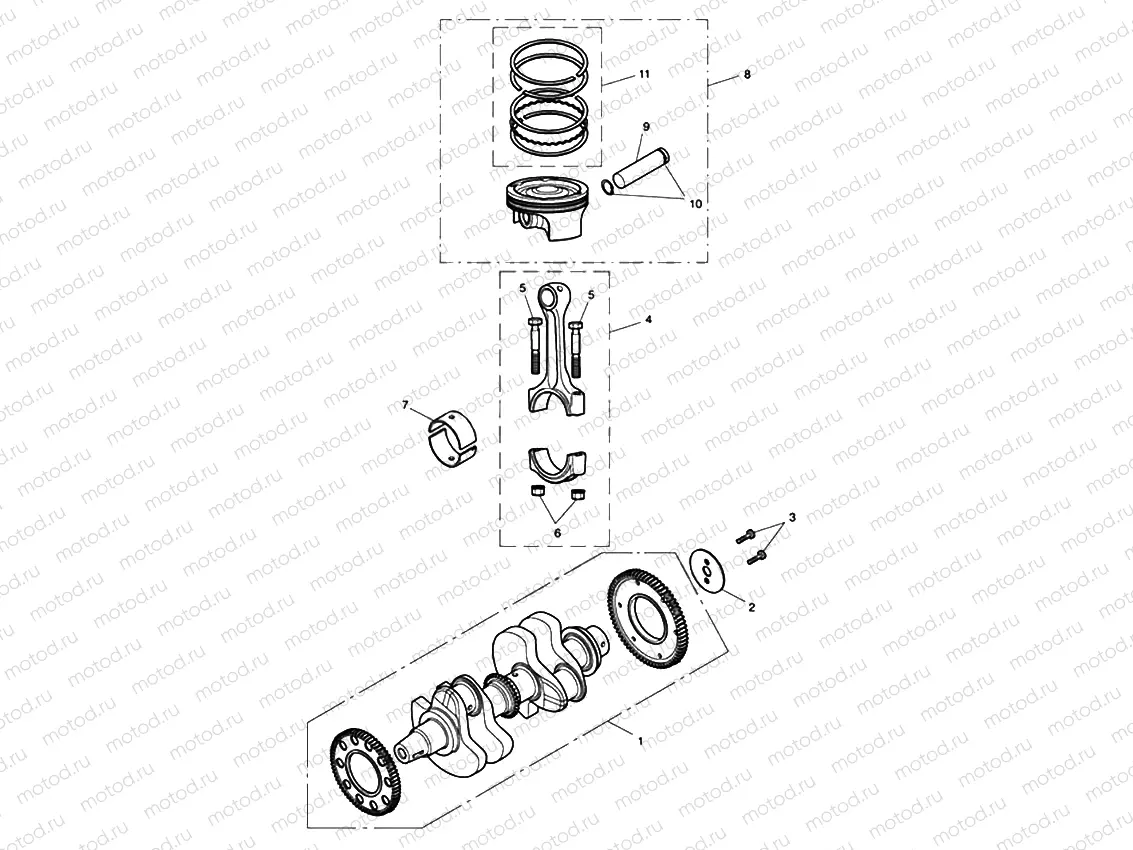 Crankshaft, Connecting Rods & Pistons