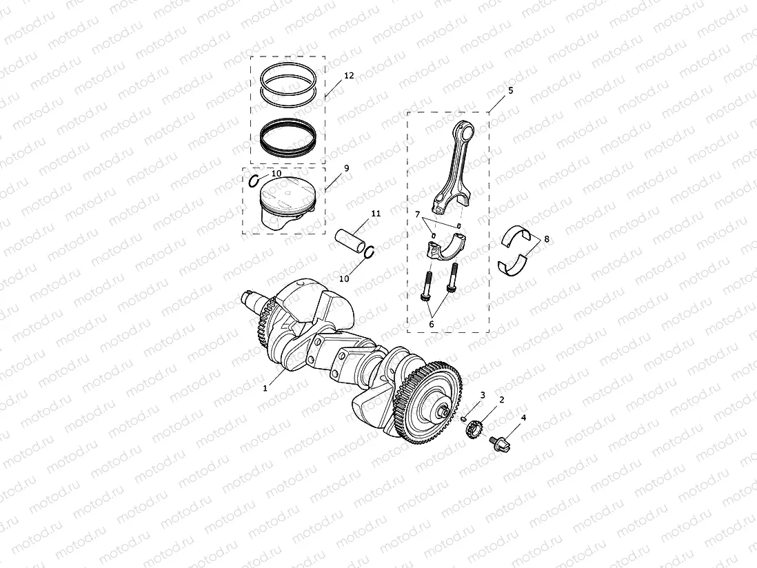 Crankshaft, Connecting Rods & Pistons