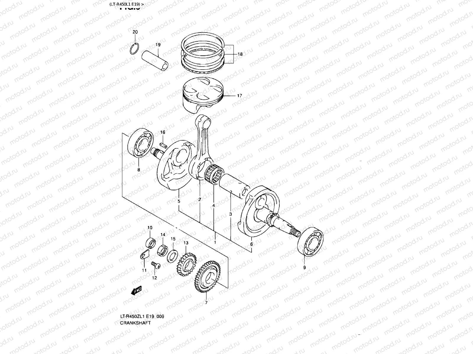 CRANKSHAFT (LT-R450L1 E19)