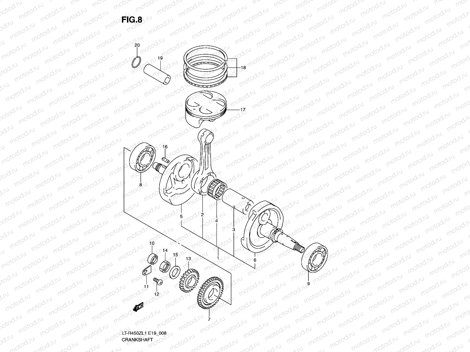 CRANKSHAFT (LT-R450ZL1 E19)