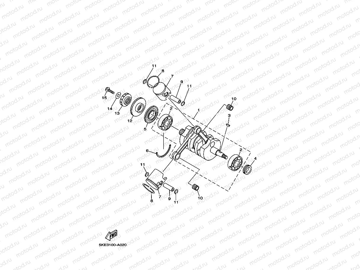 CRANKSHAFT. PISTON