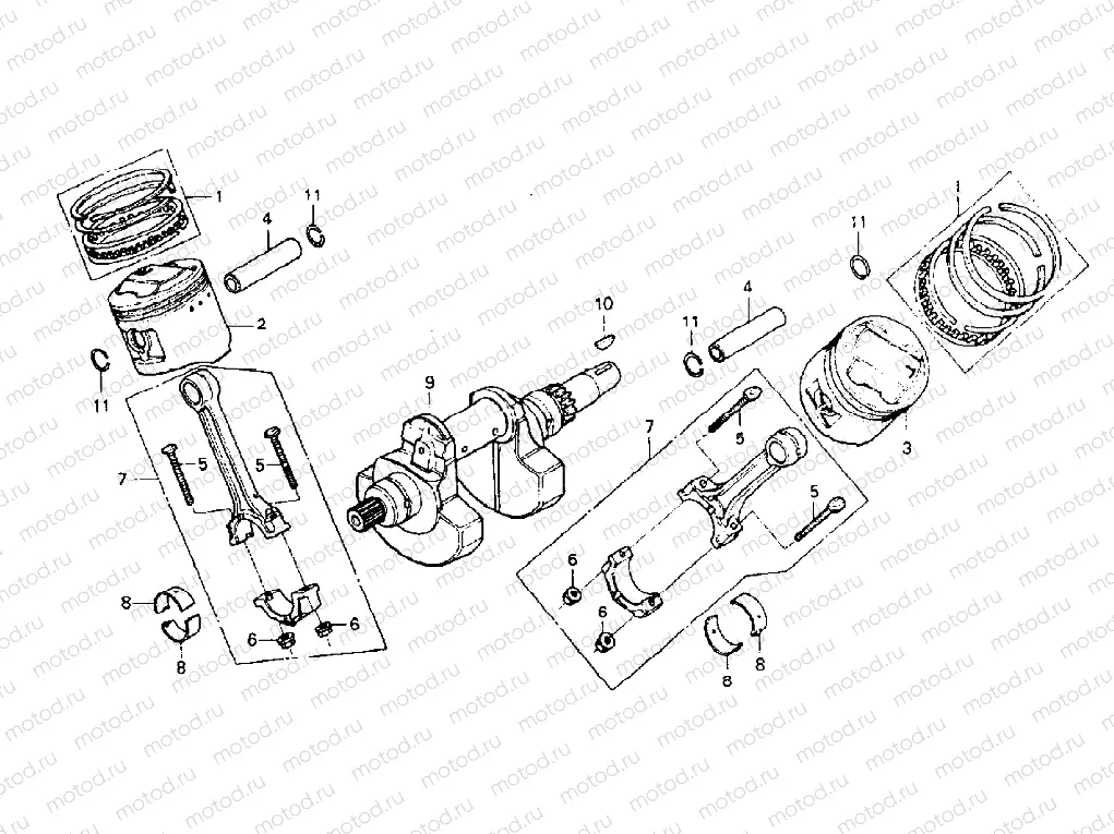 CRANKSHAFT + PISTON