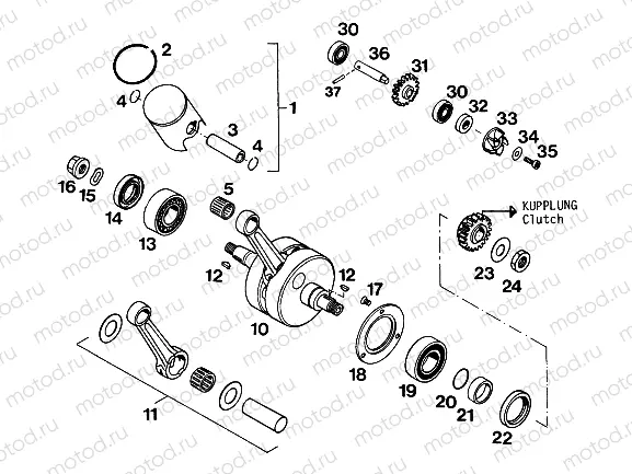 CRANKSHAFT, PISTON