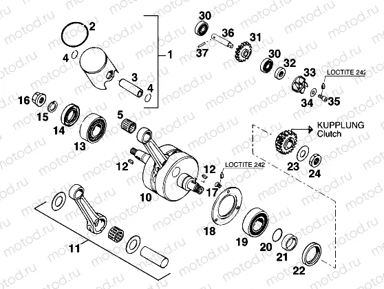 CRANKSHAFT, PISTON