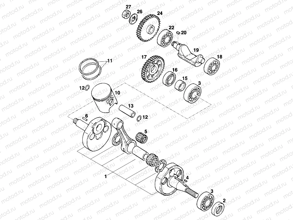 CRANKSHAFT, PISTON