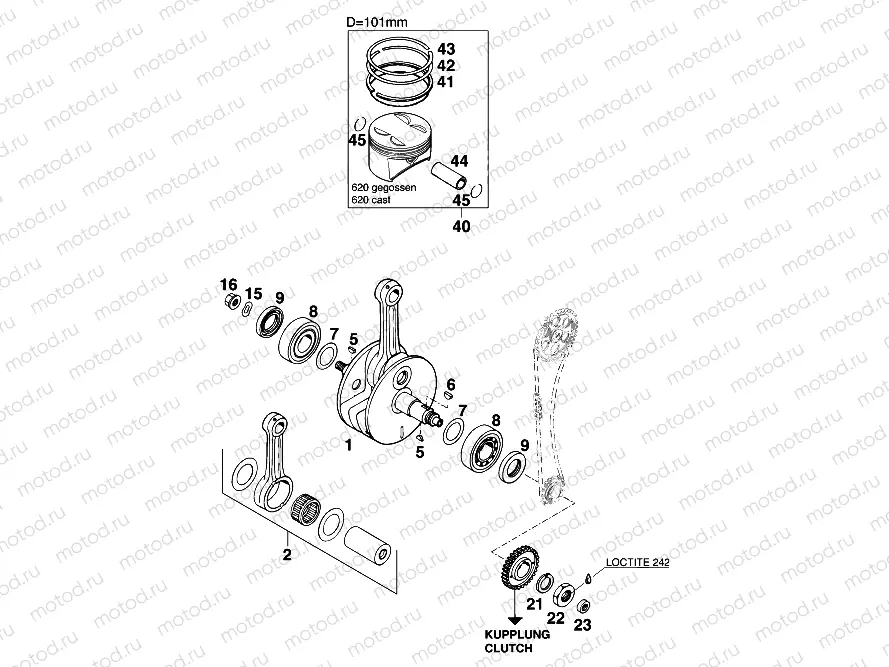 CRANKSHAFT, PISTON