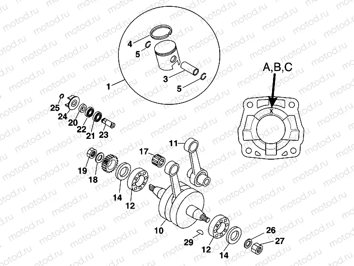CRANKSHAFT, PISTON
