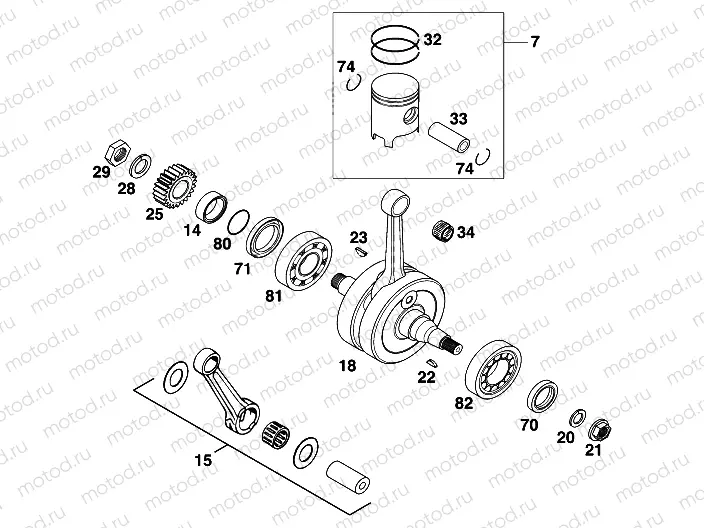 CRANKSHAFT, PISTON