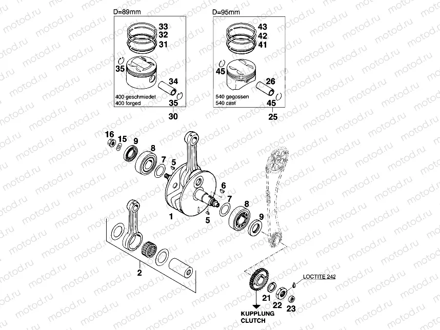 CRANKSHAFT, PISTON