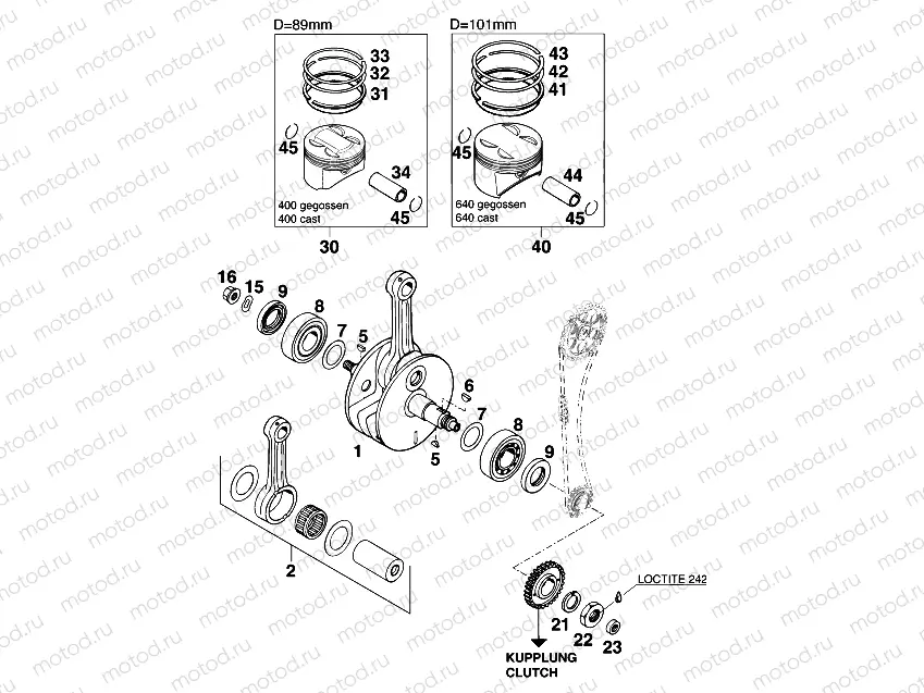 CRANKSHAFT, PISTON