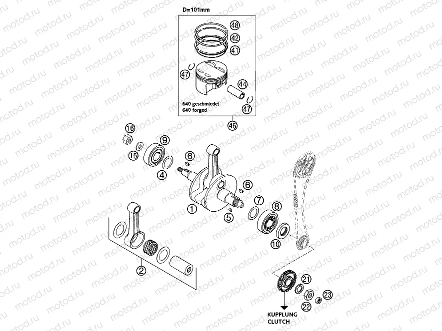CRANKSHAFT, PISTON