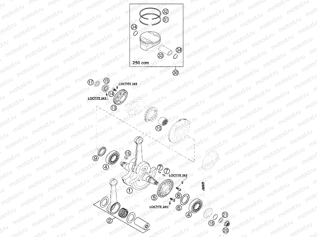 CRANKSHAFT, PISTON
