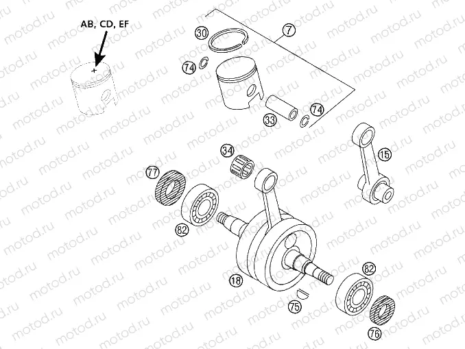 CRANKSHAFT, PISTON