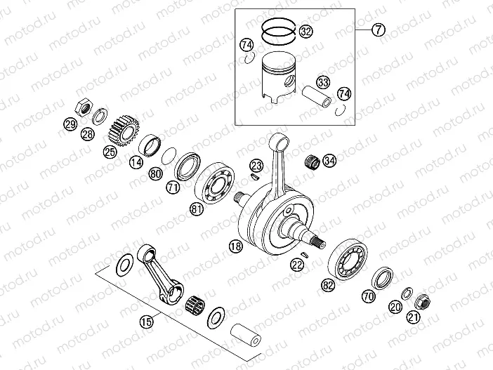 CRANKSHAFT, PISTON