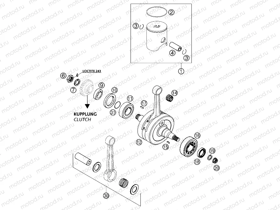 CRANKSHAFT, PISTON
